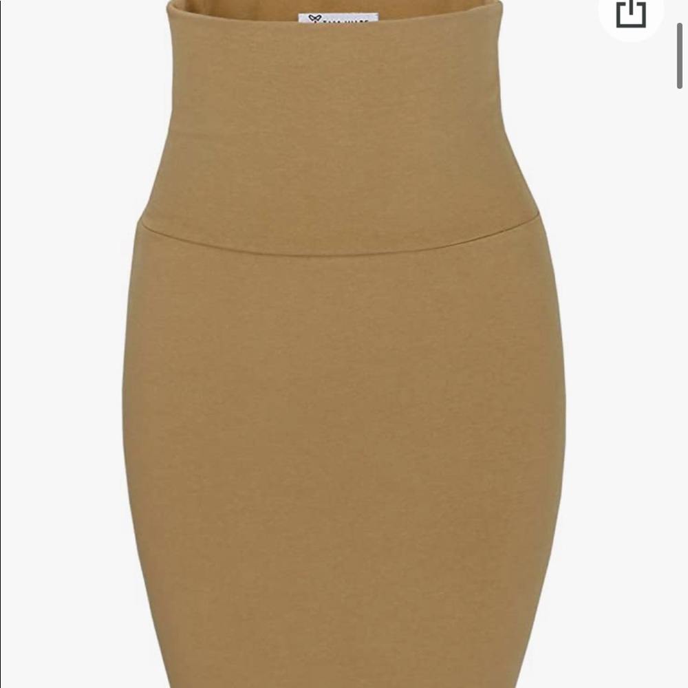 Sexy tan pencil cotton skirt